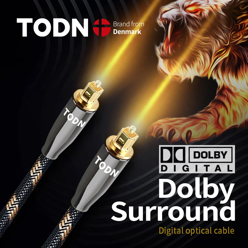 TODN 5.1 cyfrowy optyczny Audio Toslink kabel światłowodowy kabel Audio 1m 2m 3m 10m 15m dla Hi-Fi TV DVD TODN 5.1 cyfrowy