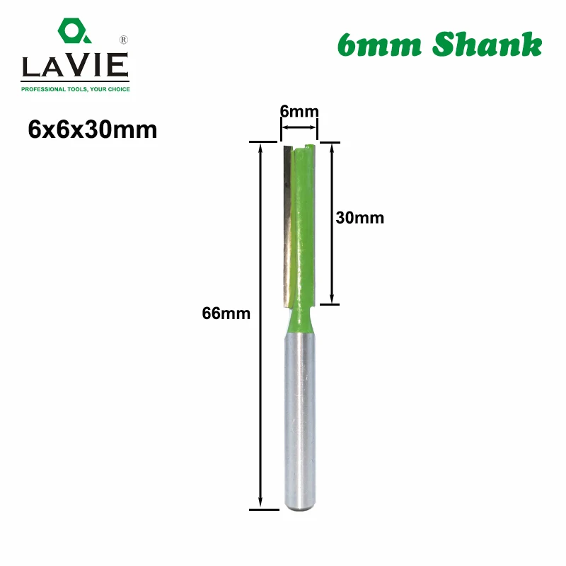 LAVIE-Fraise à Tige Simple et Double Cannelure, Mèche Droite pour Bois, Carbure de Tungstène, Outil de Travail de Calcul, MC06021, 6mm, 7 Pièces