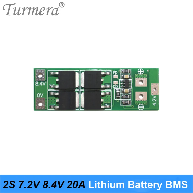 2S 20A BMS Protection Board 18650 21700 26650 Lithium Battery 7.2V 8.4V for Screwdriver Electric Tools and Headlamp Use Turmera