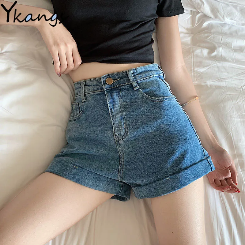 

vintage High Waist Wide Leg Denim Shorts For Women harajuku Jean Shorts Female Summer Korean Style Loose Hot Shorts Streetwear