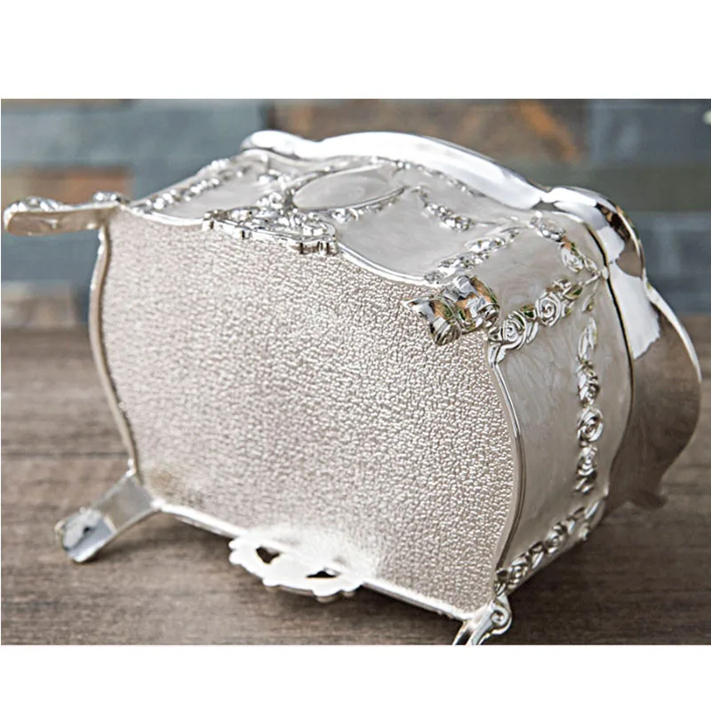 Luxury  Zinc Alloy Jewelry Box Ring Trinket Case Princess Gift Boxes Vintage Jewelry Organiser Christmas Birthday Gift