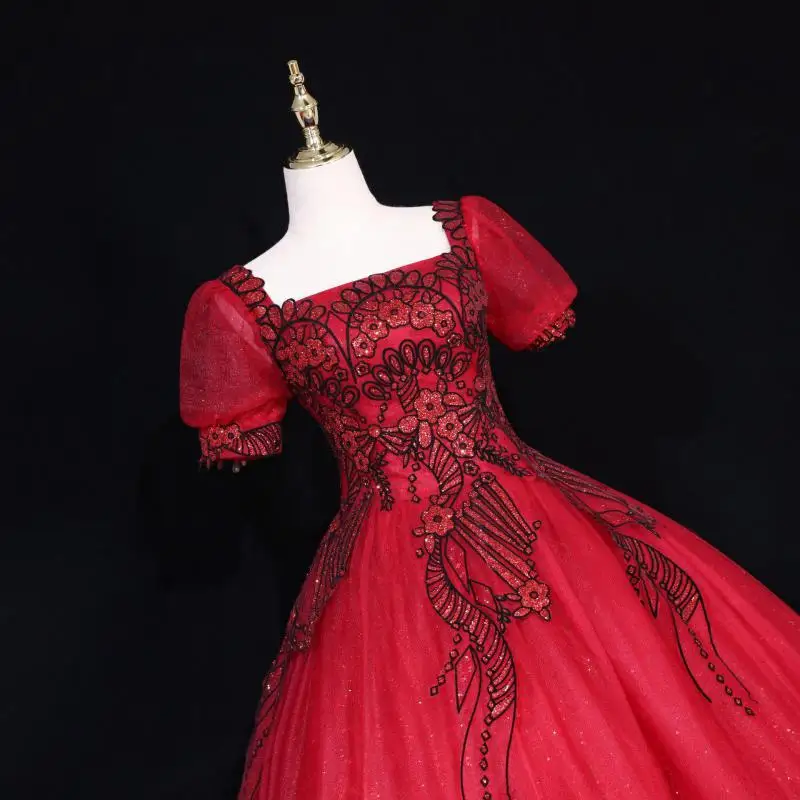 Robe De Bal Vintage à paillettes, tenue De princesse à manches bouffantes, avec des Appliques, 2021