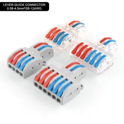 Connecteur de câblage compact avec levier, 1 entrée 2/3 sortie éventuelles L