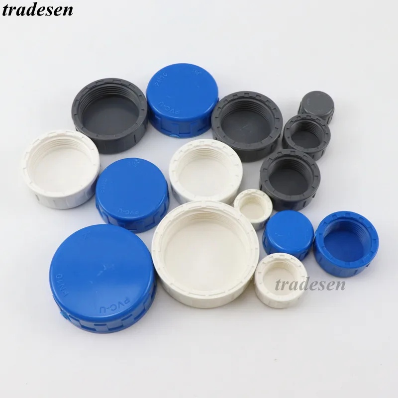 1Pcs PVC Female End Cap Aquarium Fish Tank Drain Cap Hand Screwed Cap Garden Irrigation Pipe Connector Water Tube Cap