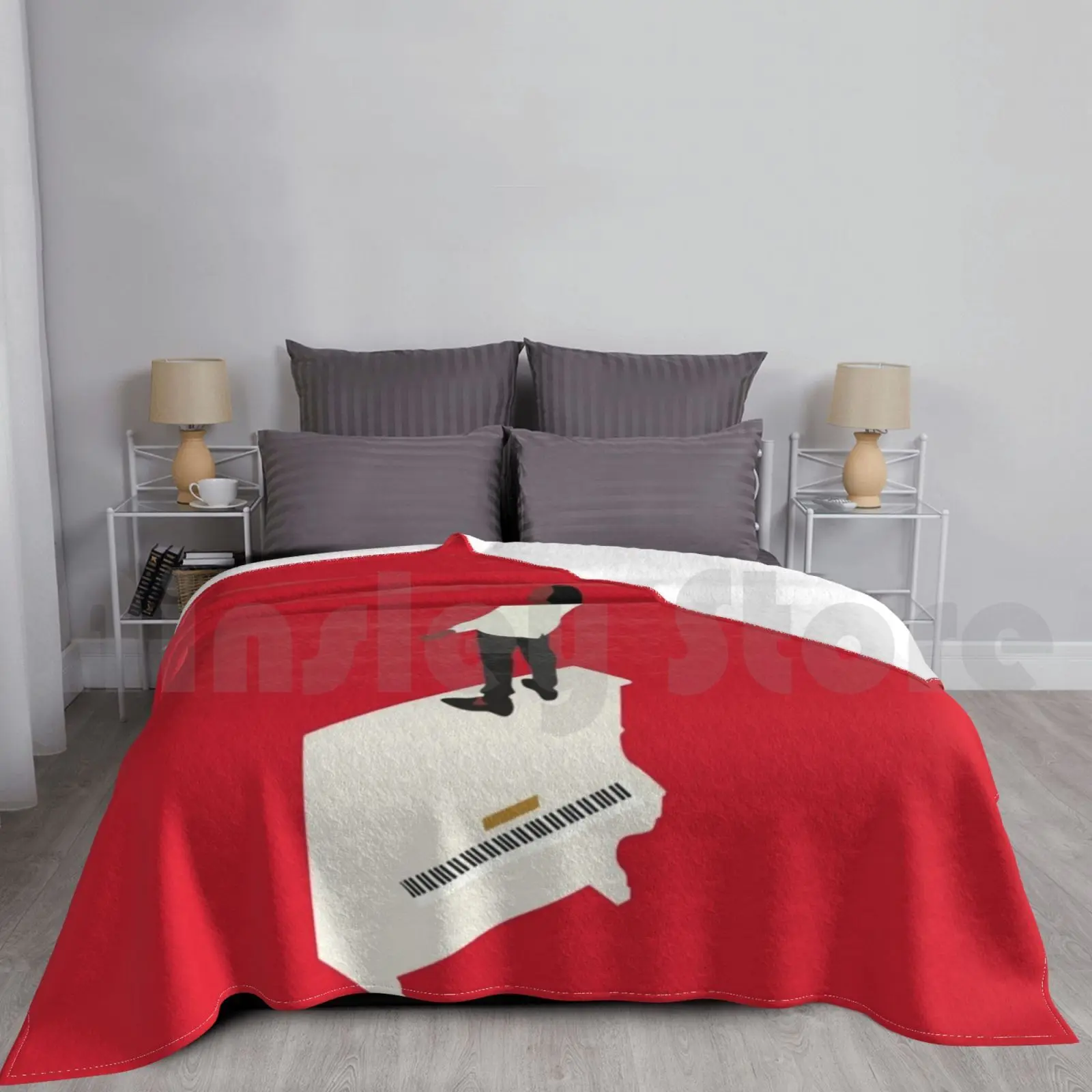 Kanye Runaway Piano Design Blanket For Sofa Bed Travel Kanye Ye Kanye West West Piano Runaway Fantasy Dark