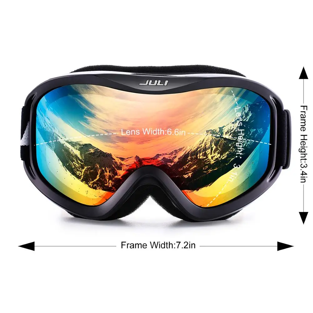 Snow Goggles,Winter Snow Sports Snowboard Over Glasses Goggles with Anti-fog UV Protection Double Lens for Men Women mask Goggle