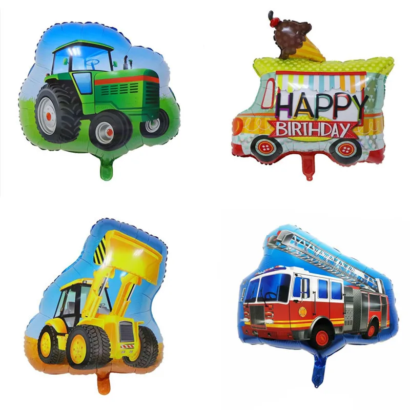 1pc auto pellicola di alluminio palloncino trasporto serbatoio auto treno bambini compleanno giocattolo decorazione festa palloncini in alluminio globos