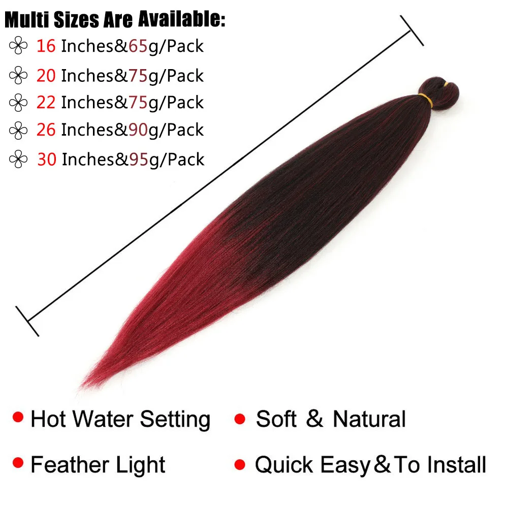 Alororo Ombre Easy Hair Braids Synthetic Jumbo Braids Afro Pre Stretched Braiding Hair Extension Hot Water Setting