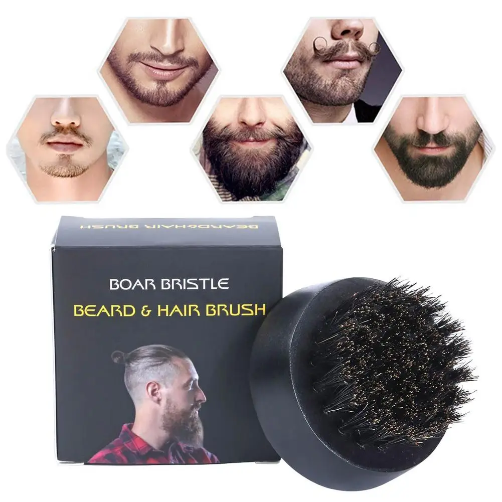 Beard Brush for Men Bristle Beard Brush Mustaches Brush with Firm Bristles Beech Wood Handle for Beards Suitable for All Types