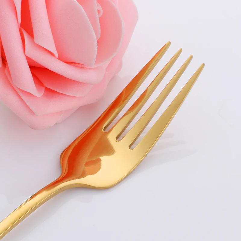 Stainless Steel Dinner Fork,Korean Dessert Forks,Silver Dinnerware,Rose Gold Dessert Fork Kitchen Party Tools