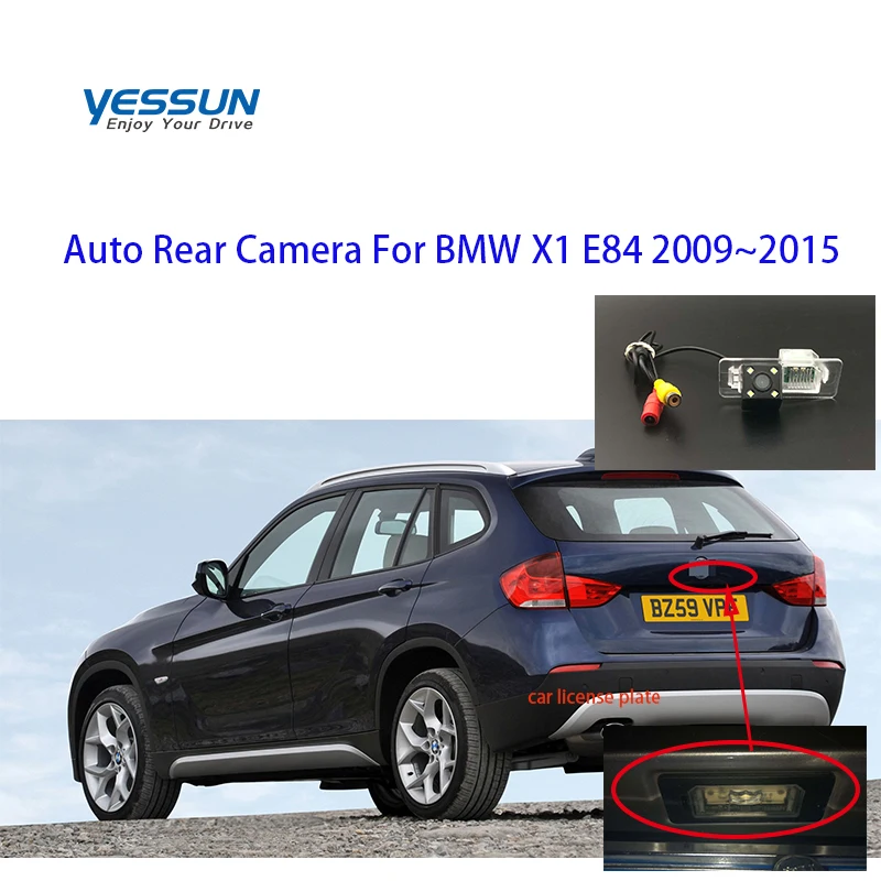 

License Plate Rear View Camera For BMW X1 E84 2009~2015 4 LED Night Vision backup car reversing