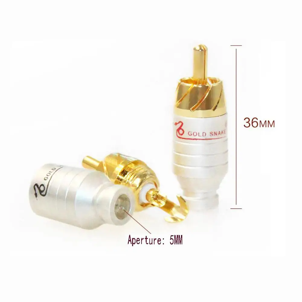 Hifi 4 Stuks Vergulde Rca Connector Rca Stekker Connector Interconnect Kabel Voor Diy Audio Kabel Rca Socket Connector