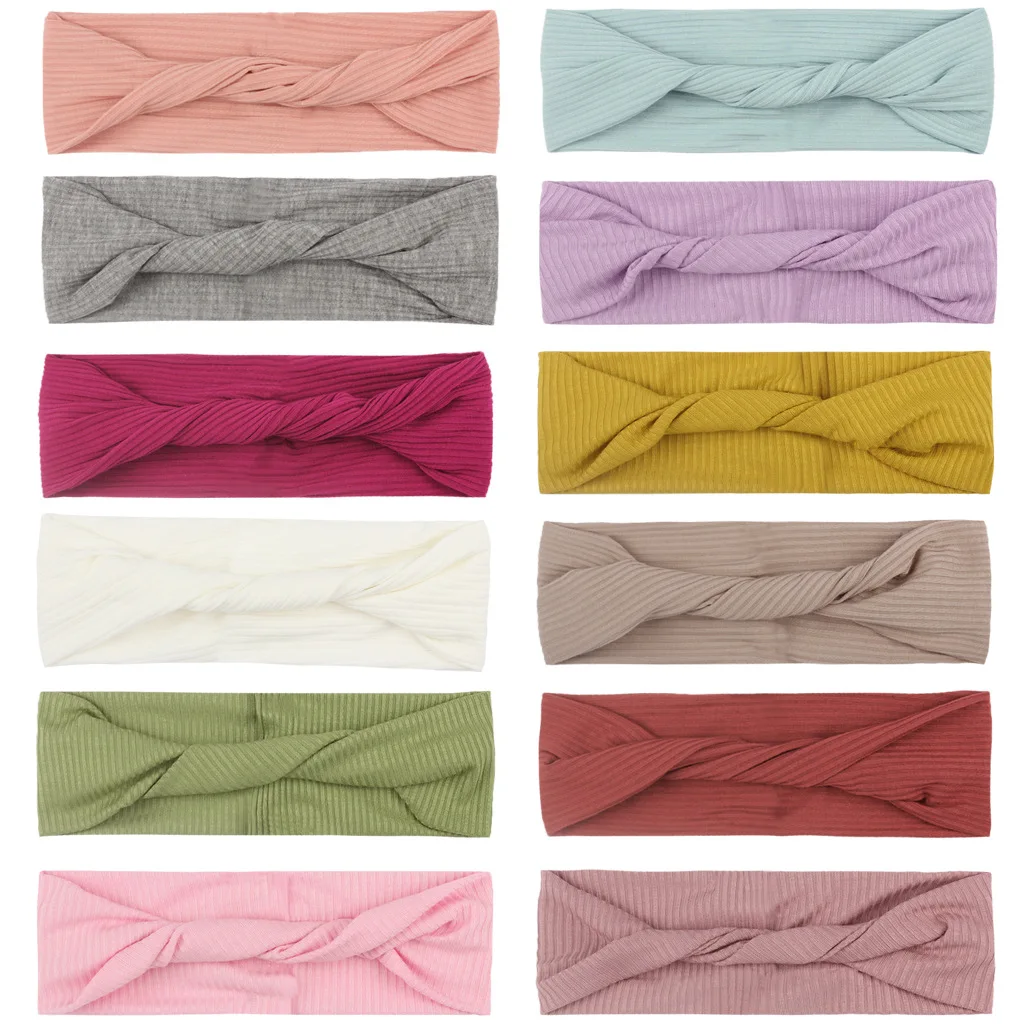 

12 шт. детский скрученный ободок для волос для маленьких девочек детские повязки с узлом тюрбан для новорожденных аксессуары для волос