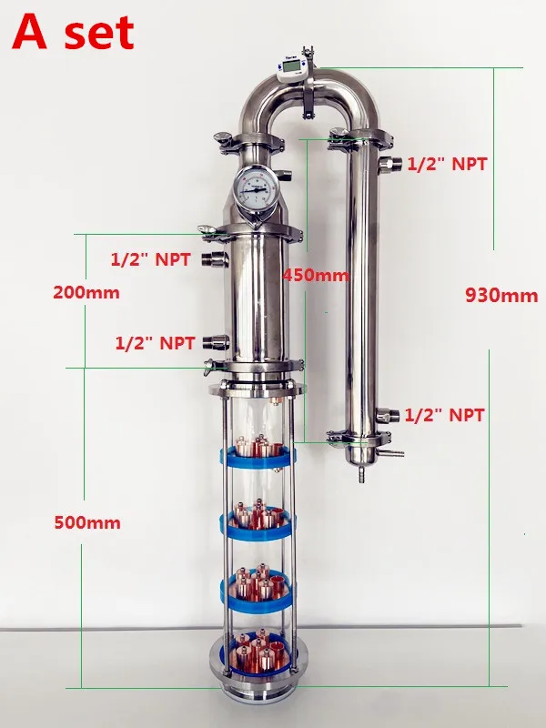 Imagem -02 - Flauta Distiller com Destilação Pavimento Coluna de Lente para Homebrew Copper Bubble Plate Sets Sets 5