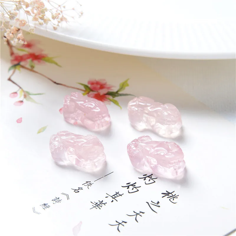 AA+ High-Quality 1pc Natural Pink Quartz Stone Pendant Brave Troops Pendants Charm for Jewelry Making Handmade Bracelet pendant