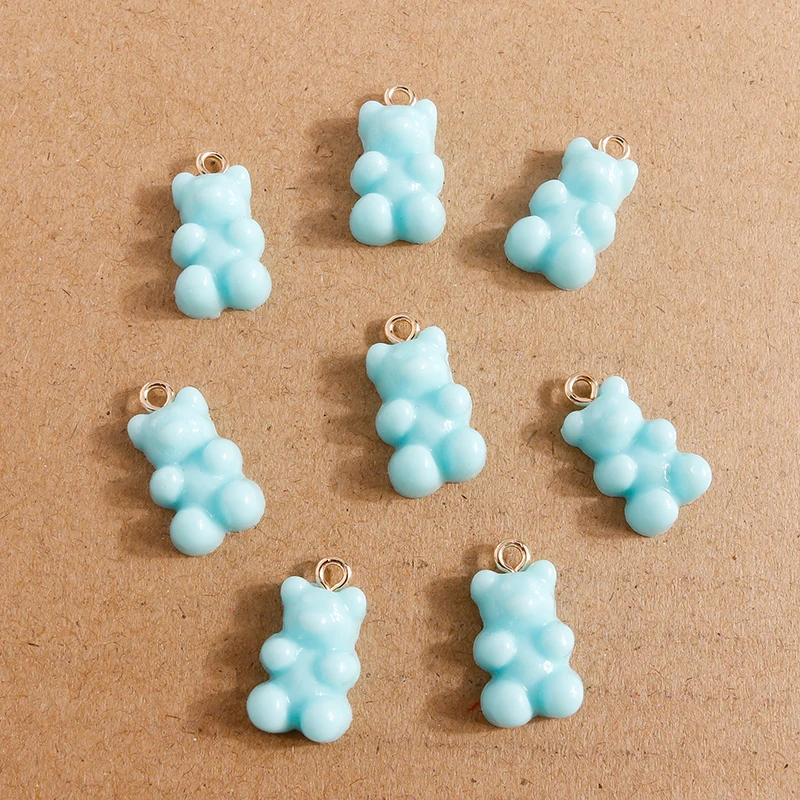 30 stücke 11*20mm Candy Farben Cartoon Bär Charms für Nette Tropfen Ohrringe Anhänger Halsketten Armbänder DIY Handmade schmuck Erkenntnisse – Detail 10