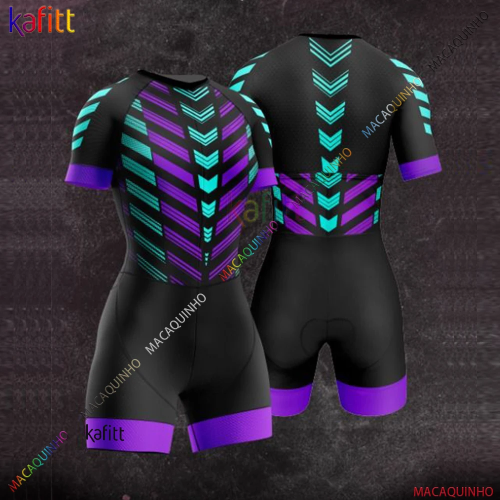 2022 Kafitt Women's Stripe Cycling Clothes Triathlon Skinsuit Sets 20D Gel Pad Roupa Ciclismo Feminina Bike Jumpsuit Kits Summer