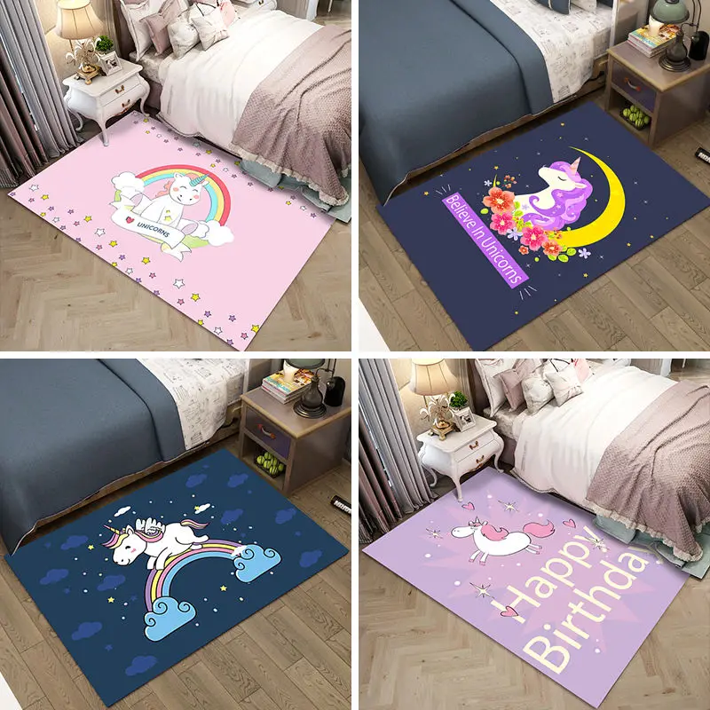 

Unicorn Series 3D Printing Child Carpets For Living Room Bedroom Area Rug Cartoon Kids Room play Crawl Mats/Rugs Christmas gift