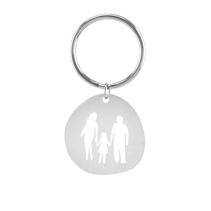 Family keychain Love Mom Dad Son Daughter Gifts Stainless Steel Pendants Boys Girls Mothers Fathers keychain For Children Kids