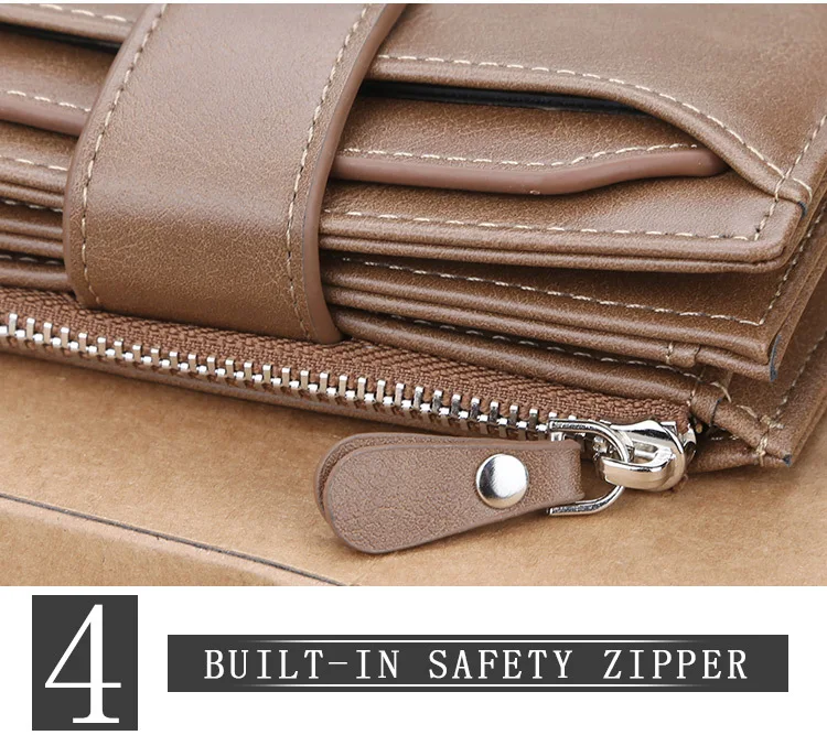 Name Gravur Männer Kurze Brieftaschen Große Kapazität Zipper Münzfach Foto Halter Hohe Qualität Karte Clips Für Männer – Detail 22