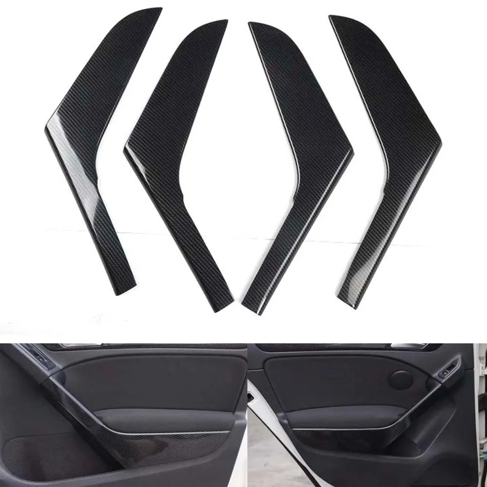 Car Interior Door Armrest Handle Strips Cover Stickers For VW Volkswagen GOLF 6 2010 2011 2012 Car Styling Moldings