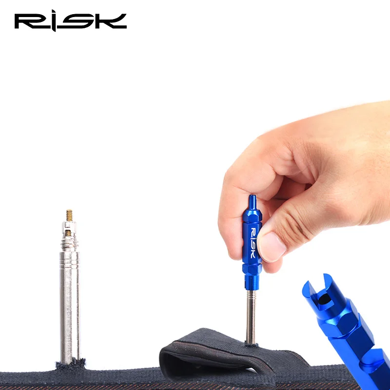RISK Bike Tires Repair Tools Extension Rod Remove Wrench 8.5g Aluminum Bicycle Schrader Valve Core Tool Tube Multifunction