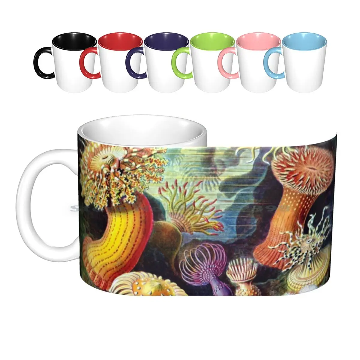 Haeckel Illustration Ceramic Mugs Coffee Cups Milk Tea Mug Weird Ernst Haeckel Animal Sea Creature Insect Plant Yoga Gym Ocean