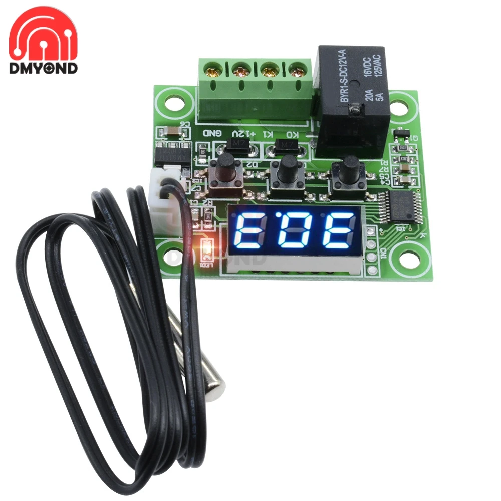 W1209 DC 12V Blue LED Digital Thermostat Temperature Control Thermometer Thermo Controller Switch Module Waterproof NTC Sensor