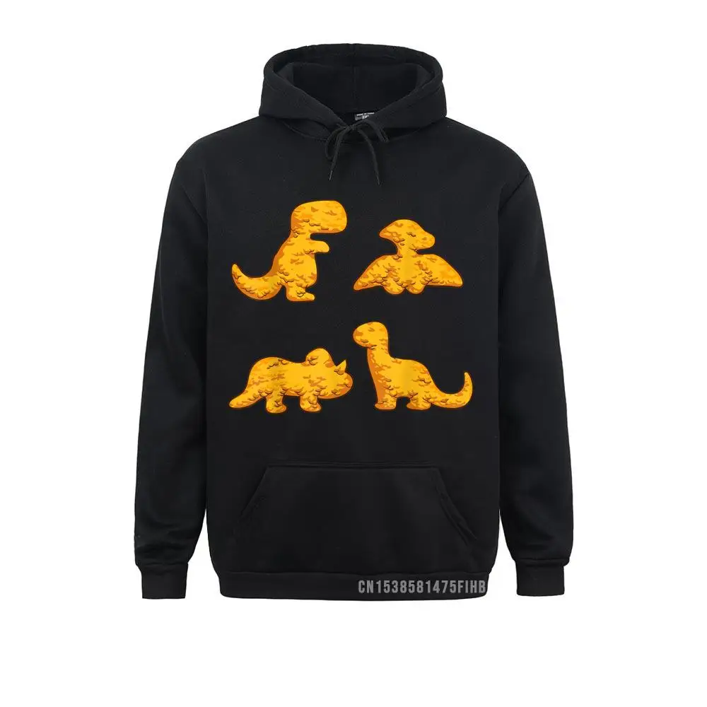 Dino Chicken Nuggets Pattern Kids Dinosaur Nuggets Lovers Hoodie Women Designer Funny Hoodies Autumn Sweatshirts Beach Hoods