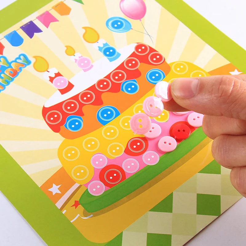 12 Stks/partij Knop Stickers Tekentafel Speelgoed Voor Kinderen Handgemaakte Diy Gift Jongen Meisje Nieuwe Jaar Montessori Educatief Speelgoed