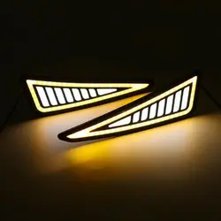 2x Car Universal DRL LED Daytime Running Light Driving Turn Signal  Daytime lamp White/Amber