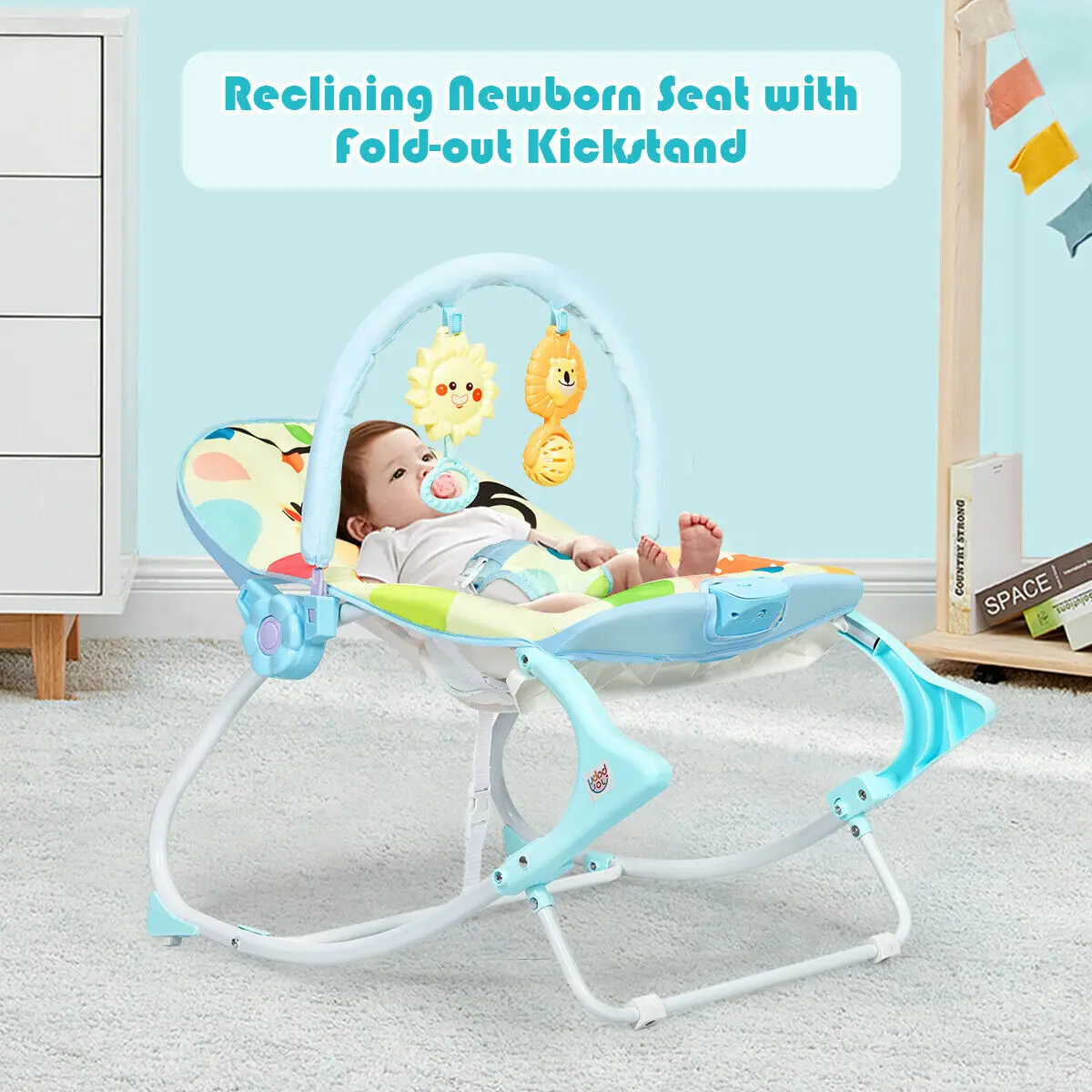 Babyjoy Baby Bouncer & Rocker ทารกเด็กวัยหัดเดินปรับ W/การสั่นสะเทือนเพลง