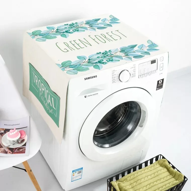 Nordic Washing Machine Cover Fridge Dust Cover Winson Cat Cotton Linen Refrigerator organizer Cotton Dust Covers Home Cleaning