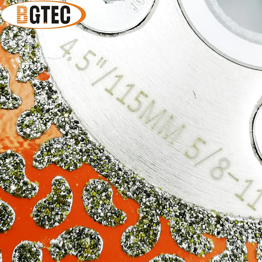 BGTEC 4.5 "Elettrolitico del diamante di taglio e rettifica disco 5/8-11 flangia Singolo lato rivestito 115 millimetri diamante lame granito marmo