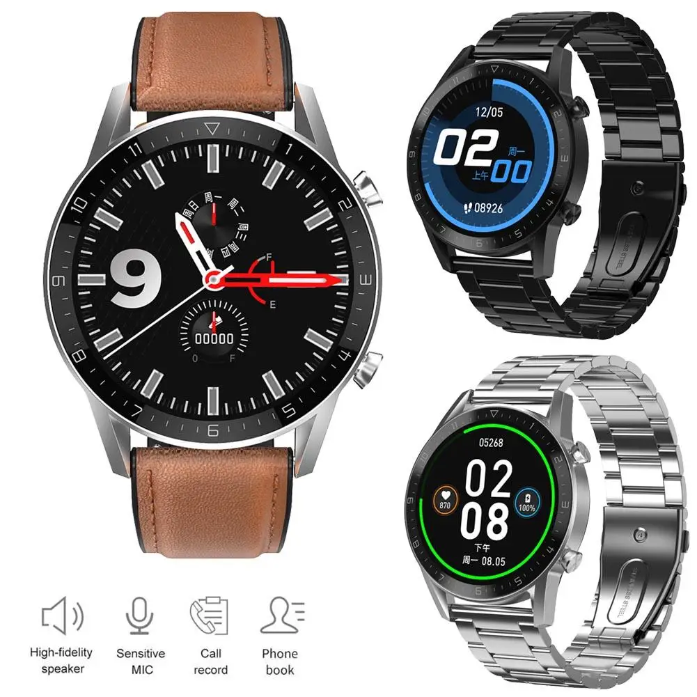 Round Screen Smart Watch Men Business Smartwatch Sport Fitness Tracker Bluetooth-Compatible Call for Samsung iPhone Huawei LG