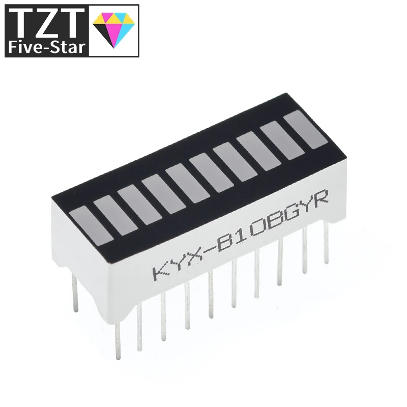 TZT 1/3/5 Stück 10-Gitter-Digital-Segment-LED-Lichtleiste, superhell, 2 rote + 3 gelbe + 4 grüne + 1 blaue Lichter, flache Röhre B10BRYGB – Detail 4