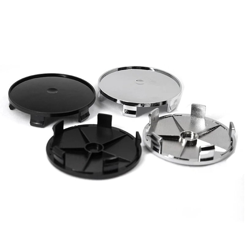 4Pcs ABS Car Auto 68mm Wheel Center Hub Caps Cover Hubcaps Rim Automobile Dust Cover Wheel Hub Cover Hub Cap Silver/black