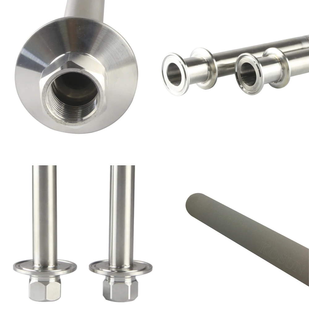 Stainless steel 2 micron  brewery Sintered Carbonation stone 1/2NPT BSP Tri clamp beer  carbonation stone / 2 3 5 um / aeration