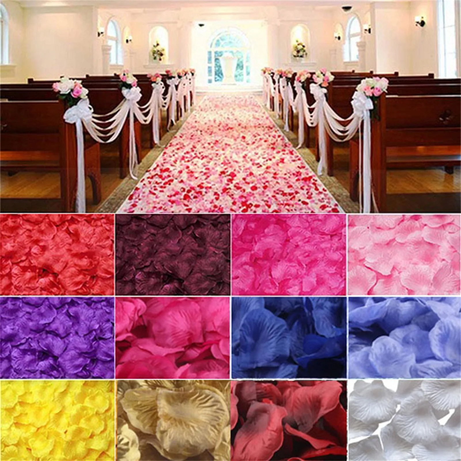 100pc Colorful Silk Flowers Artificial Flower Rose Petals for Wedding Accessories Wedding Party Petals Petalos De Rosa De Boda