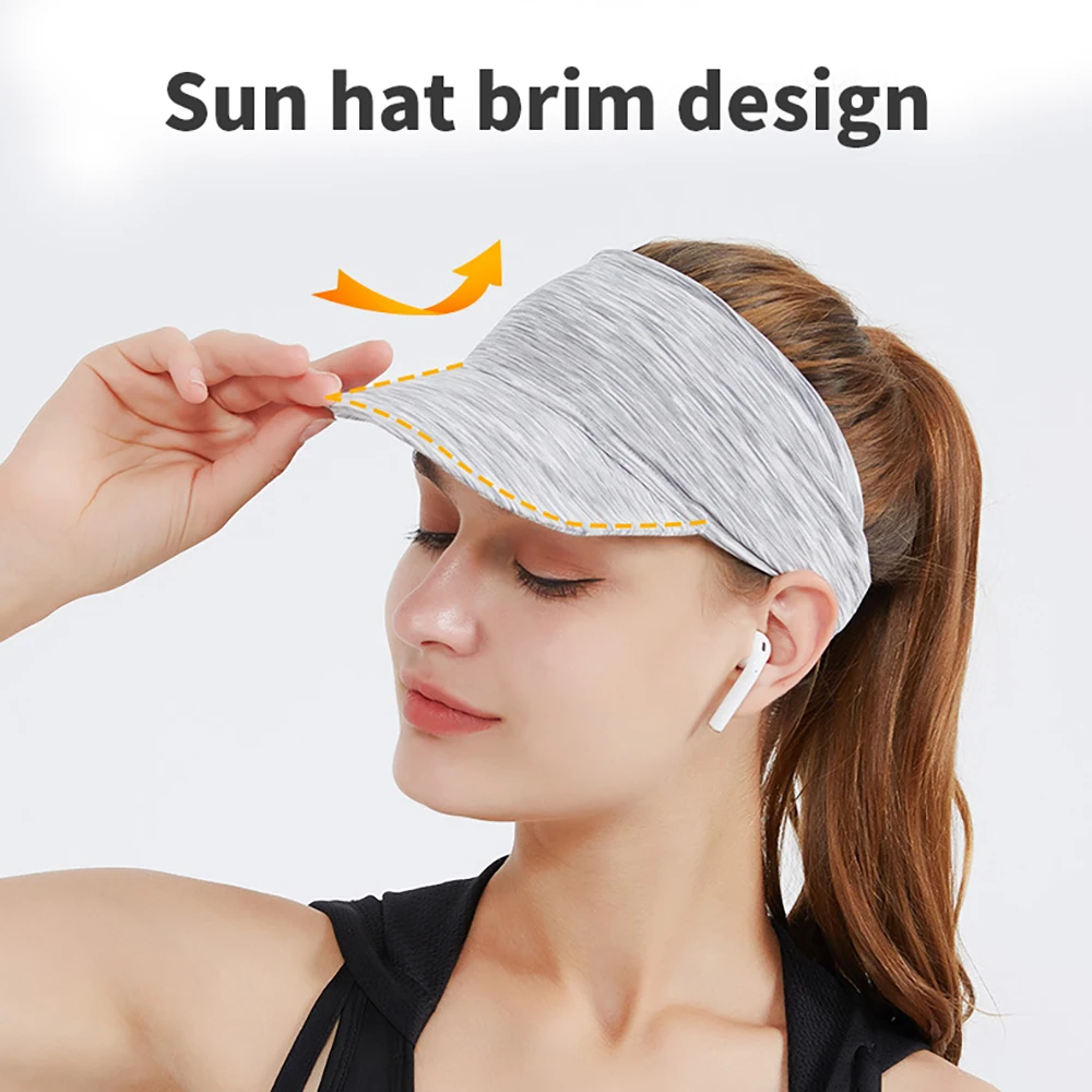 

Outdoor Women Breathable Air Sun Hats Quick-Dry Visor Uv Protection Top Empty Solid Tennis Golf Running Sunscreen Cap