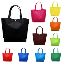 Nueva llegada, bolsa de compras con botones plegable reutilizable de calidad, bolsa de mano duradera no tejida, bolso de almacenamiento, bolsas ecológicas para comestibles