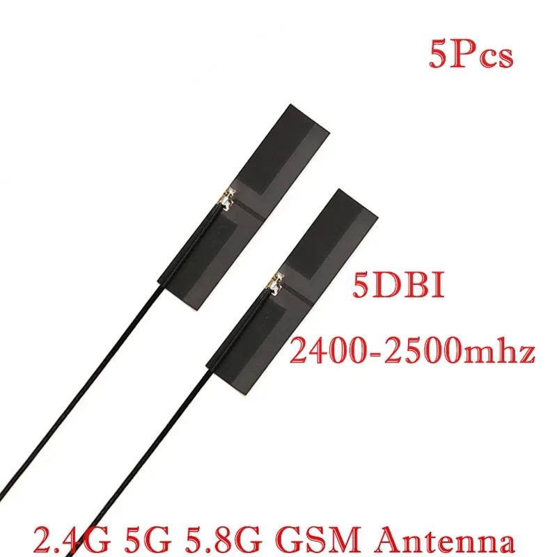 Antena interna WIFI FPC PCB 5dBi 8dBi IPX IPEX, Conector de soldadura Omni Bluetooth, antena 3dBi IEEE b/G/n WLAN, 2,4 Ghz 4G 5g, 5 uds.