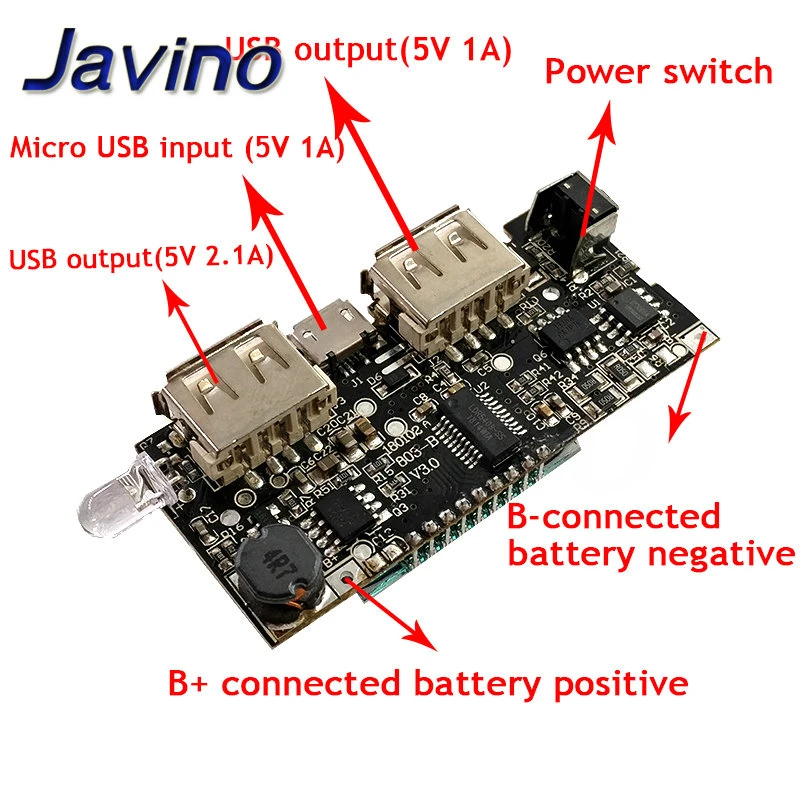 Automatic Protection! Dual USB 5V 1A 2.1A Mobile Power Bank 18650 Lithium Battery Charger Board Digital LCD Charging Module