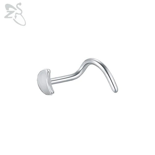 Stainless Steel Moon Heart Skull Nose Stud