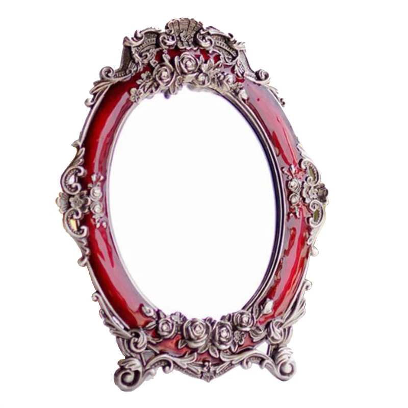 High quality hot sales household Marriage mirror red bride red European makeup mirror is the princess's vanity mirror