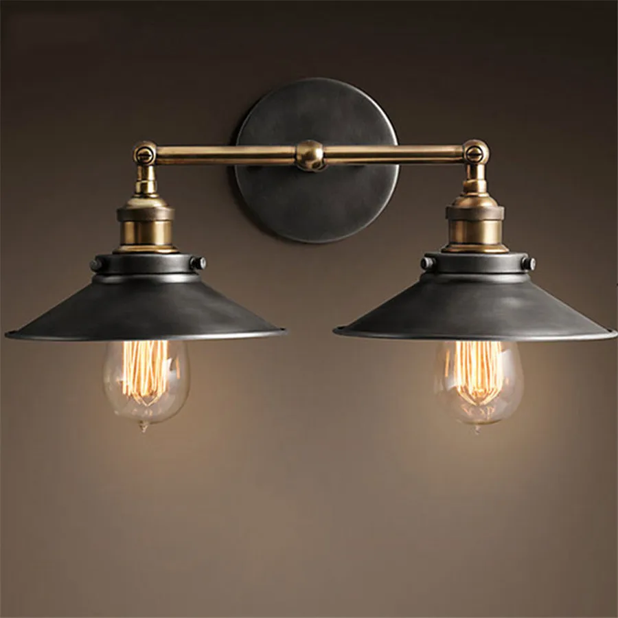 

Vintage Industrial Wall Lamps E27 Metal Lampara Loft Sconce Cover Indoor Light on the Wall for Bedroom Living room Aisle Porch