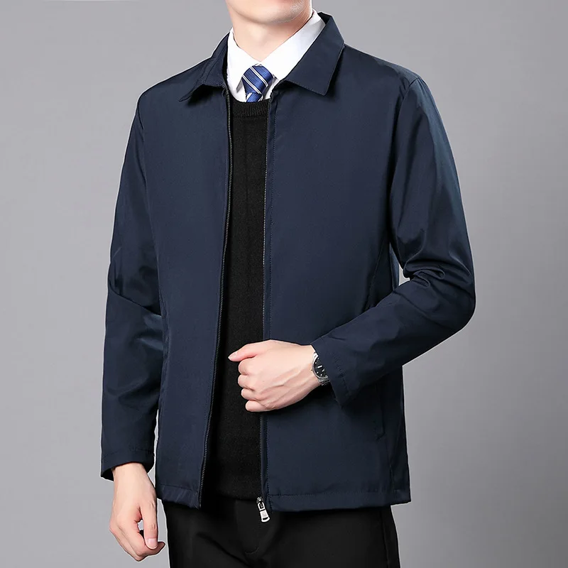 

MRMT 2024 Brand New Men's Middle Aged Jacket Men's Lapel Casual Jacket Middle Aged Elderly Business Men's Casual Jacket