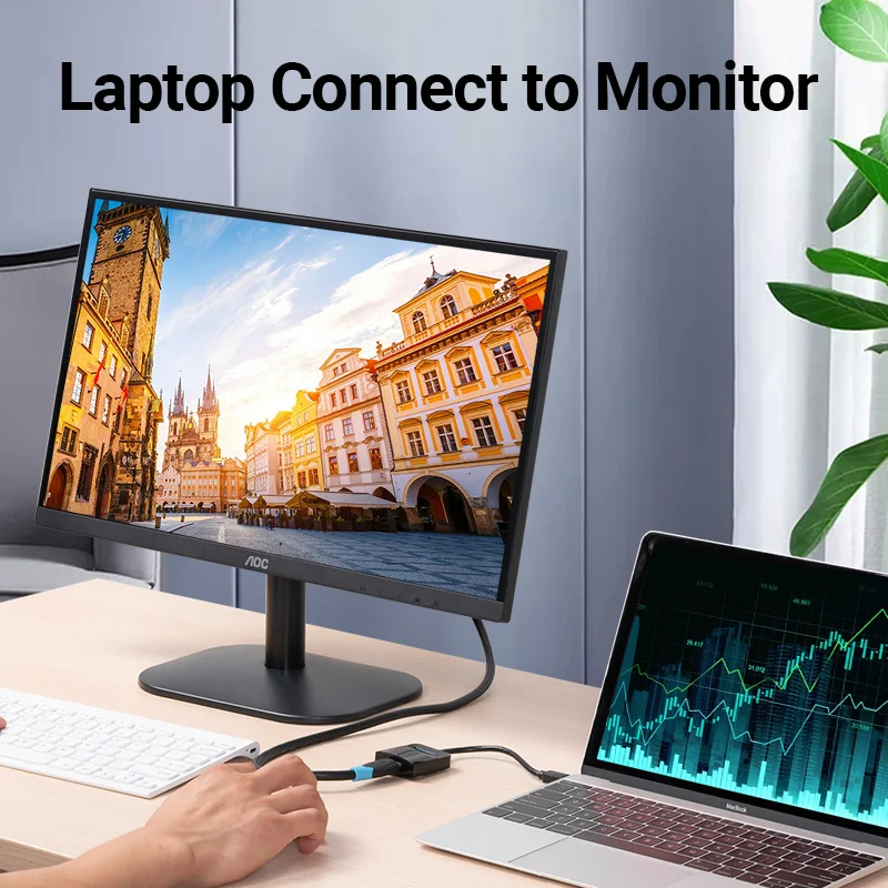 Vention USB C HDMI 케이블 C타입-HDMI 썬더볼트 3 어댑터, 맥북 삼성 갤럭시 S10/S9 화웨이 메이트 20 P20Pro USB-C HDMI