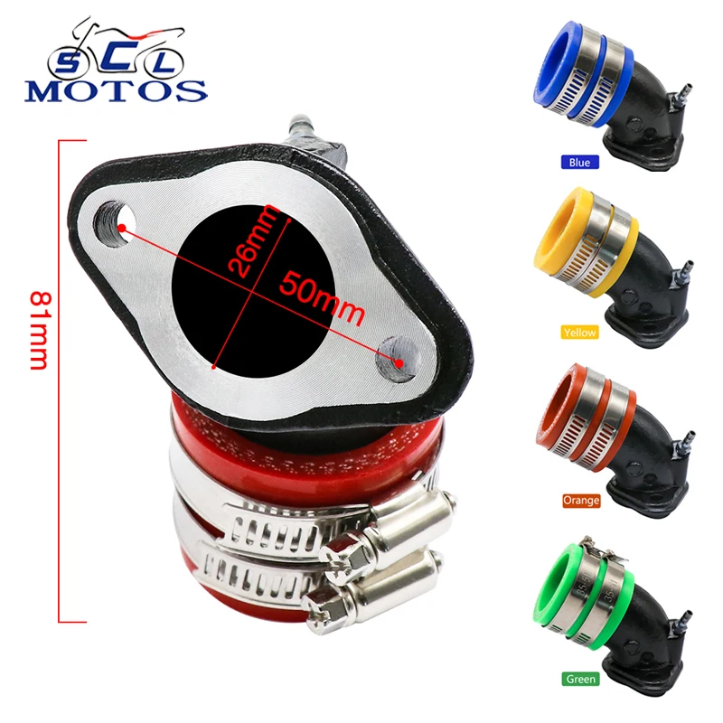 Sclmotos-for Yamah 100 JOG100 RSZ100 PE27 PE30 CVK24 26 CVK30 Motorcycle Fuel Supply Carburetor Manifold Intake Pipe Adapter