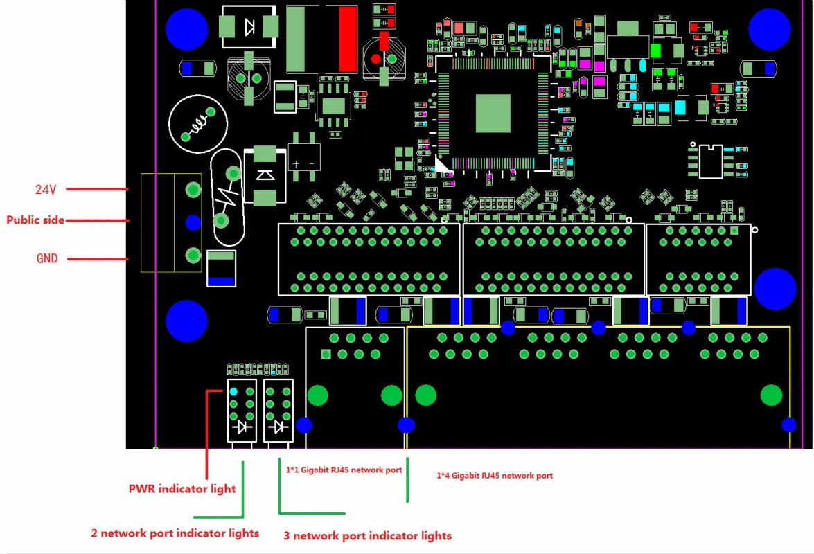 Placa pcba industrial com 5 portas, placa oem com sensor automático, pcba, módulo de interruptor ethernet, 5 portas ungestão 100/1000mbps